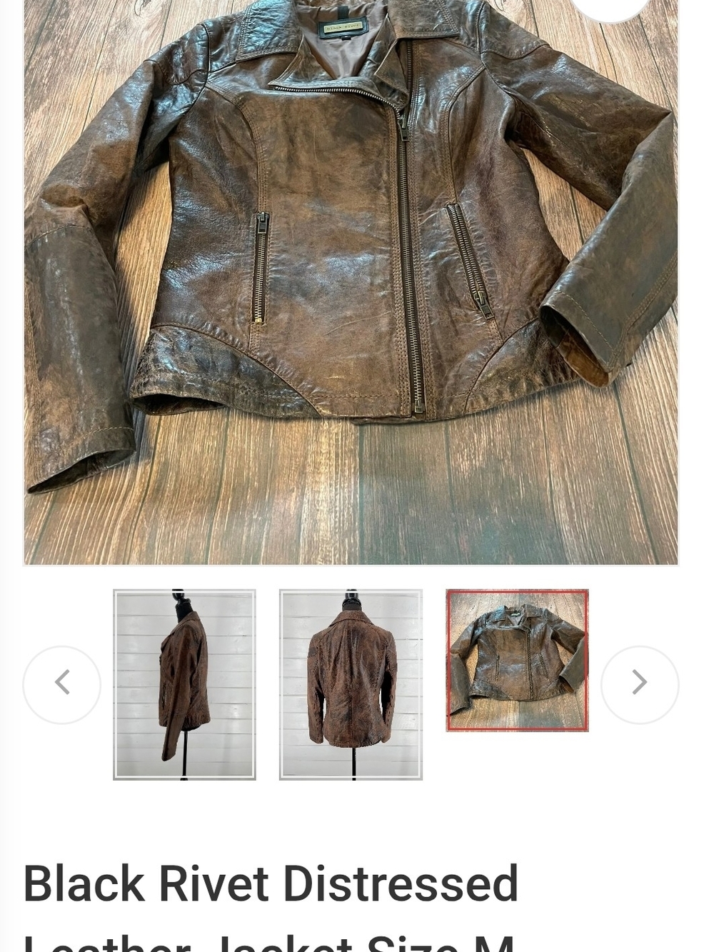 Black Label Brown Distressed Leather Moto Jacket - Women - Picture 9 of 9